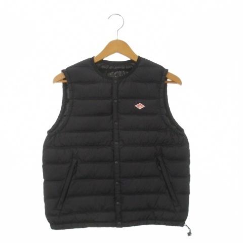 ダントン DANTON ベスト インナーダウン ナイロン クルーネック ロゴ