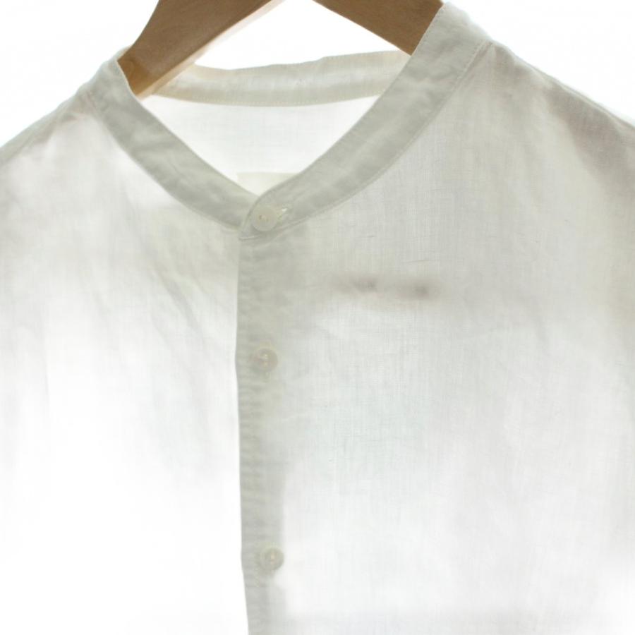 トゥジュー TOUJOURS スタンドカラー シャツ ブラウス 長袖 麻 リネン