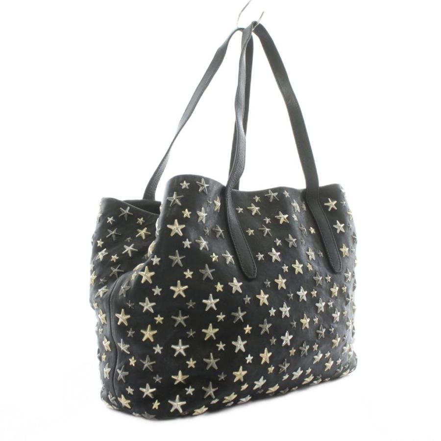 美品【ジミーチュウ 】スター　スタッズ レザー　トートバッグ サシャ S 黒 JIMMY CHOO-ジミー チュウ-】SASHA S トートバッグ[スタースタッズ