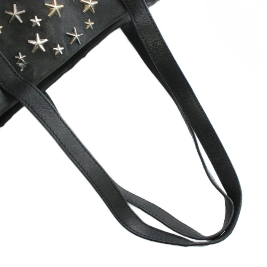 【中古】ジミーチュウ JIMMY CHOO ハンドバッグ トート レザー 星 スター スタッズ 黒 ブラック /XZ ■OH ■GY18 ジミーチュウ JIMMY CHOO ハンドバッグ トート レザー 星 スター