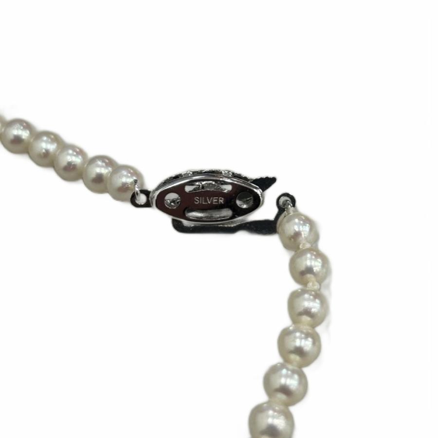 ネックレス リアルパール 真珠 4mm シルバー金具 白 ホワイト /KW 