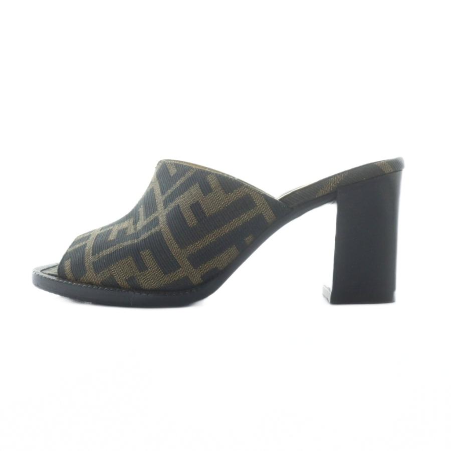 FENDI（フェンディ） サンダル ミュール スクエアトゥ ロゴ ズッカ柄