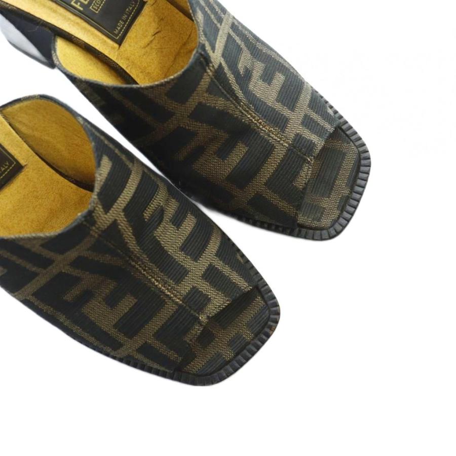 FENDI（フェンディ） サンダル ミュール スクエアトゥ ロゴ ズッカ柄