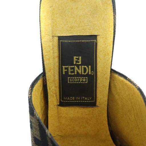 FENDI（フェンディ） サンダル ミュール スクエアトゥ ロゴ ズッカ柄