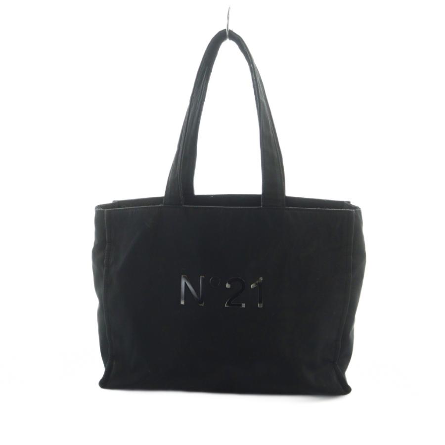 ヌメロヴェントゥーノ N°21 トートバッグ ハンド ナイロン ロゴ 黒