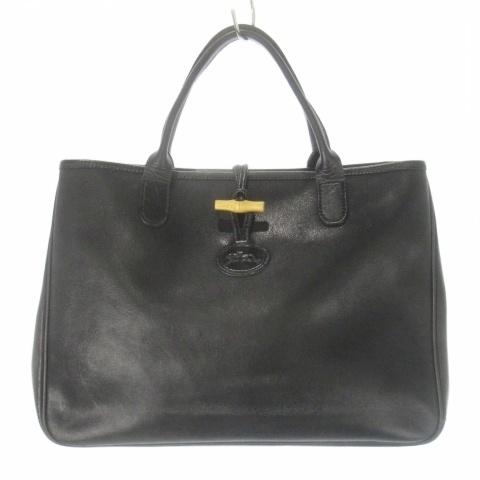 LONGCHAMP（ロンシャン） ロゾ ハンドバッグ レザー 本革 黒 ブラック