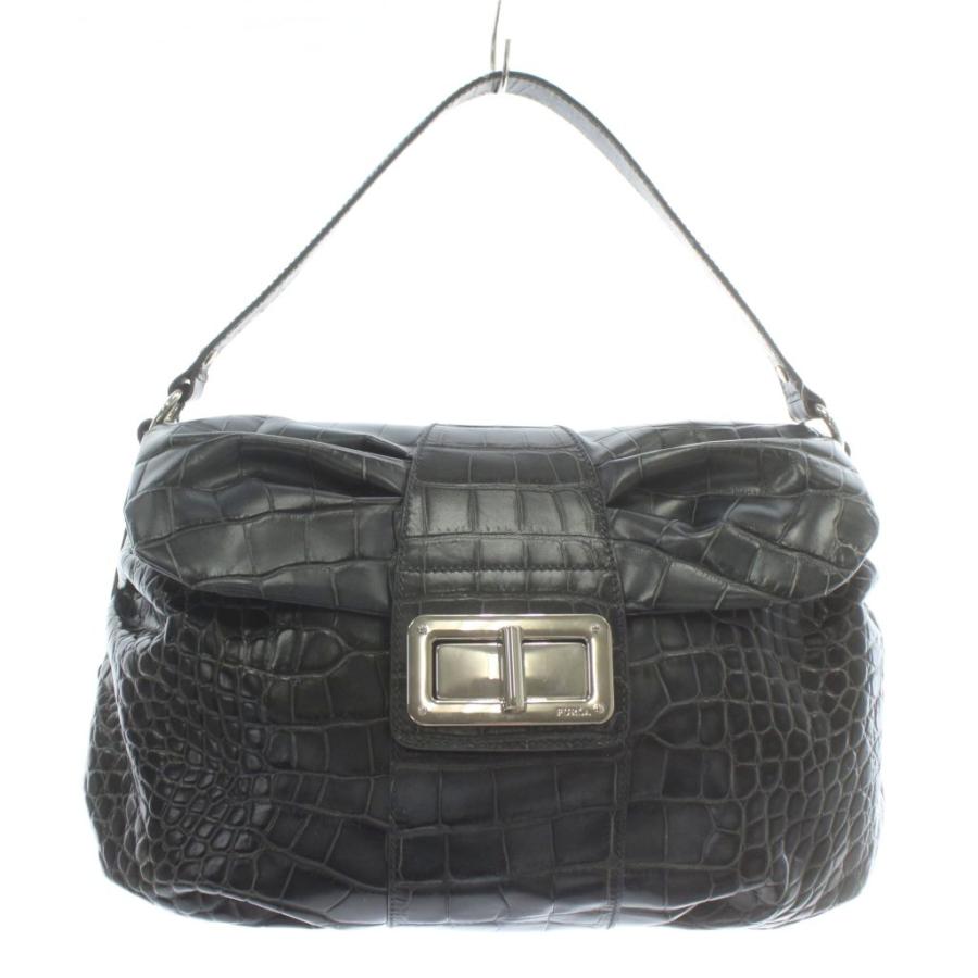 FURLA（フルラ） ハンドバッグ ワンショルダー レザー クロコ型押し
