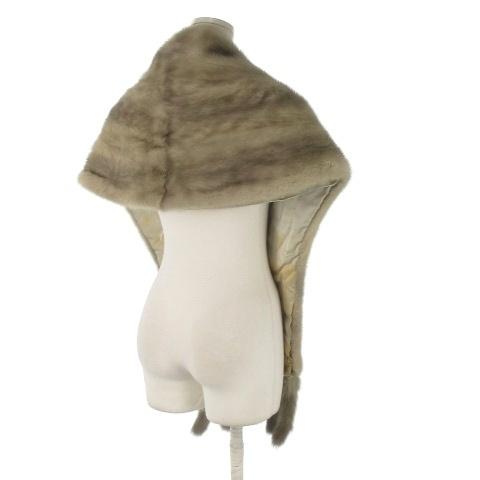 ノーブランド ショール サファイアミンク 毛皮 ストール ケープ グレー 
