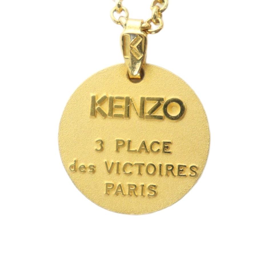 ケンゾー KENZO ネックレス アクセサリー ペンダント ロゴ ゴールド色