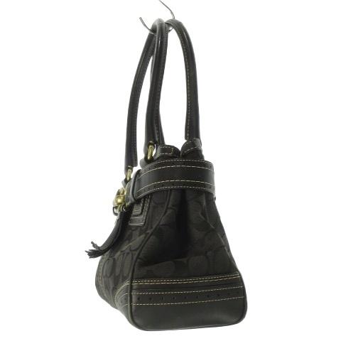 COACH（コーチ） ハンドバッグ レザー 本革 黒 ブラック シグネチャー