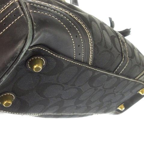 COACH（コーチ） ハンドバッグ レザー 本革 黒 ブラック シグネチャー