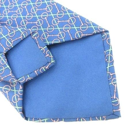 HERMES（エルメス） 未使用品 ネクタイ 絹 シルク ブルー 青 ピンク