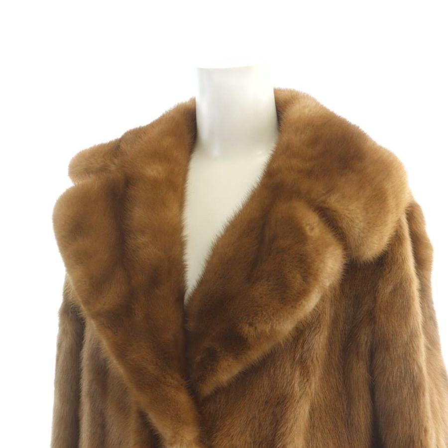 MG Sable FUR 毛皮コート ファーコート ミンク ブラウン L ノーブランド品 毛皮コート ミンクファー 総裏地 ミドル 長袖 11 L 茶