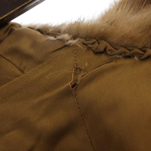 ノーブランド品 毛皮コート ミンクファー 総裏地 ミドル 長袖 11 L 茶