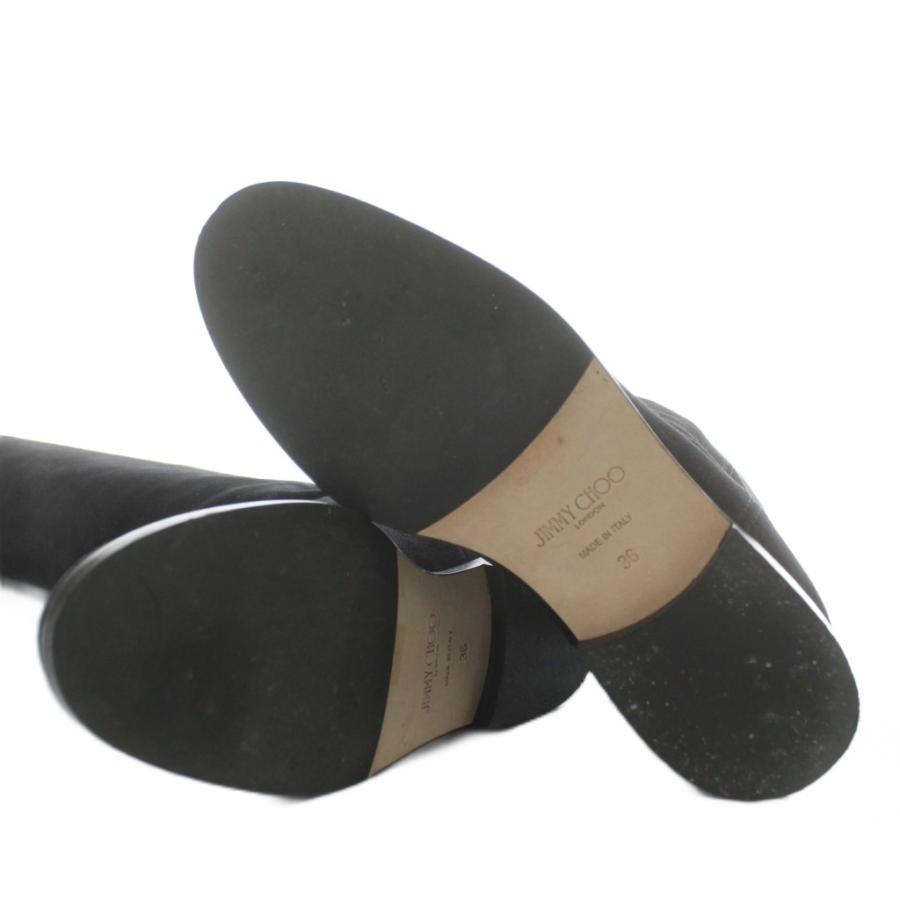 ジミーチュウ JIMMY CHOO BREE FLAT ロングブーツ スエード ラウンド