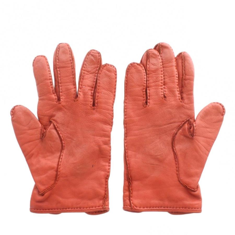 HERMES（エルメス） 手袋 グローブ レザー 5本指 セリエボタン