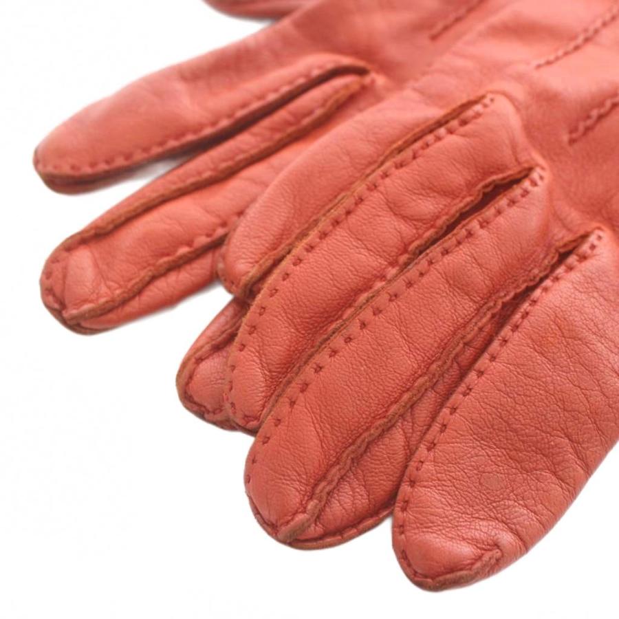 HERMES（エルメス） 手袋 グローブ レザー 5本指 セリエボタン