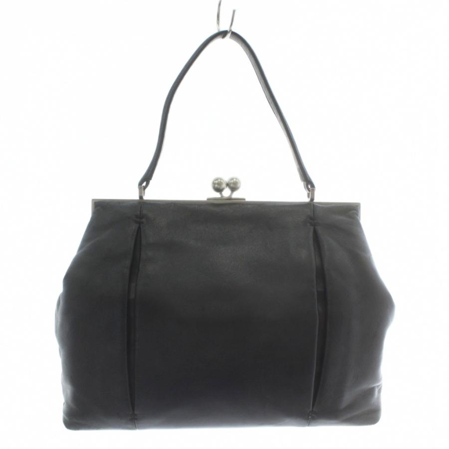 ハマノ HAMANO 濱野皮革工藝 ハンドバッグ レザー がま口 ワンハンドル