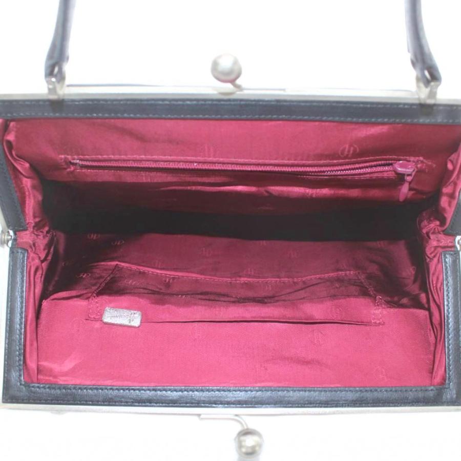 ハマノ HAMANO 濱野皮革工藝 ハンドバッグ レザー がま口 ワンハンドル