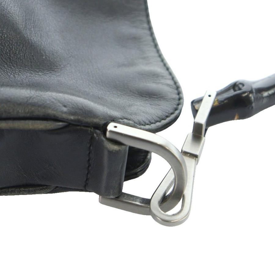 【中古】グッチ GUCCI バンブー ハンドバッグ 0011577 ワンハンドル ロゴ レザー 黒 ブラック ■GY11 /MQ ■OH レディース GUCCI（グッチ） バンブー ハンドバッグ 0011577 ワンハンドル ロゴ