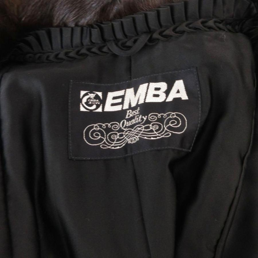 エンバ EMBA ミンクファーコート 毛皮 ストライプ ミドル丈 ハーフ 9 