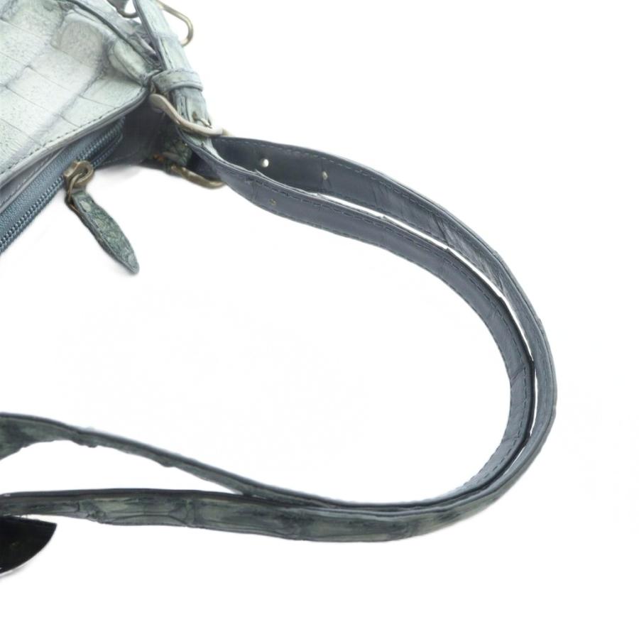 JRA認定 クロコダイル レザー ショルダーバッグ ハンドバッグ 2WAY