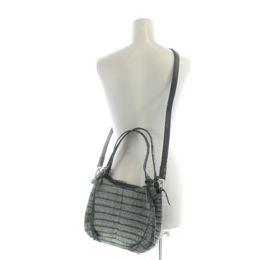 JRA認定 クロコダイル レザー ショルダーバッグ ハンドバッグ 2WAY 
