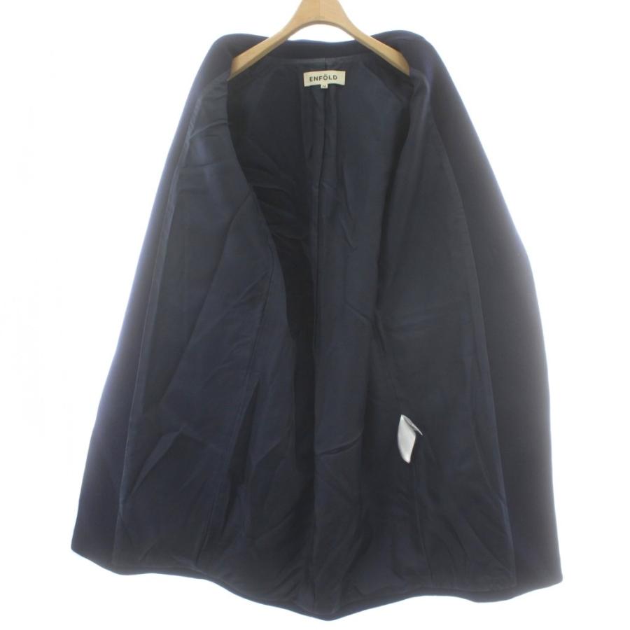 エンフォルド ENFOLD メルトンチェスターコート ウール 36 ネイビー