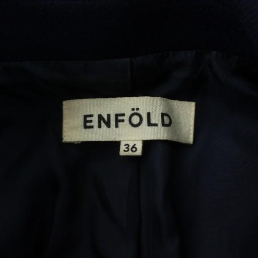 エンフォルド ENFOLD メルトンチェスターコート ウール 36 ネイビー