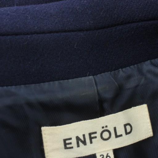 エンフォルド ENFOLD メルトンチェスターコート ウール 36 ネイビー