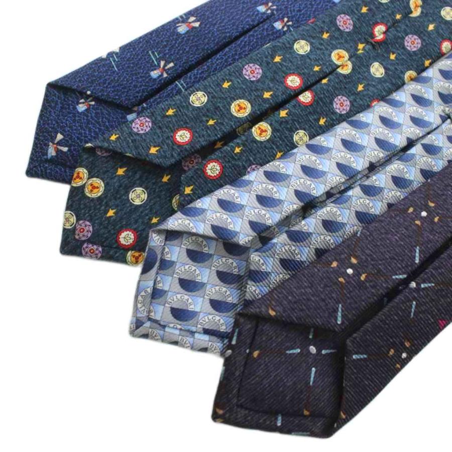 BVLGARI（ブルガリ） ネクタイ 4本セット 絹 シルク ワイドタイ 総柄