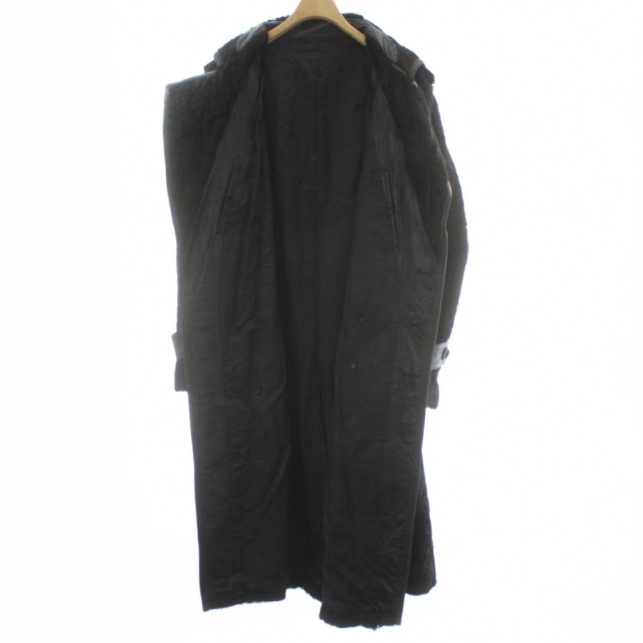 ファーコート ロング丈 ラム レザー 毛皮 48 黒 ブラック /PP □GY18