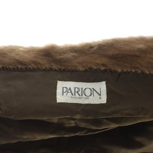 PARION 毛皮コート ショート ミンクファー 長袖 総裏地 11 L 茶 