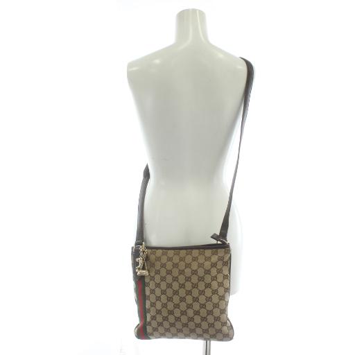 GUCCI（グッチ） ショルダーバッグ GGキャンバス レザー シェリー