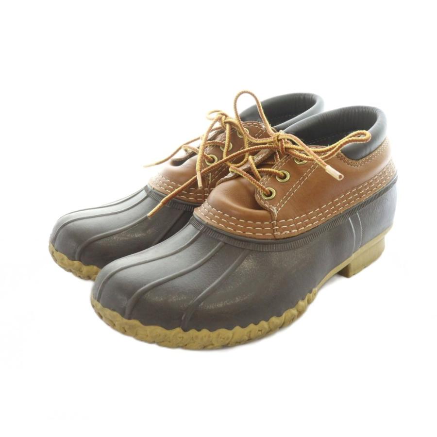 エルエルビーン L.L.BEAN ブーツ ガムシューズ 靴 ロゴ レザー 切替 茶