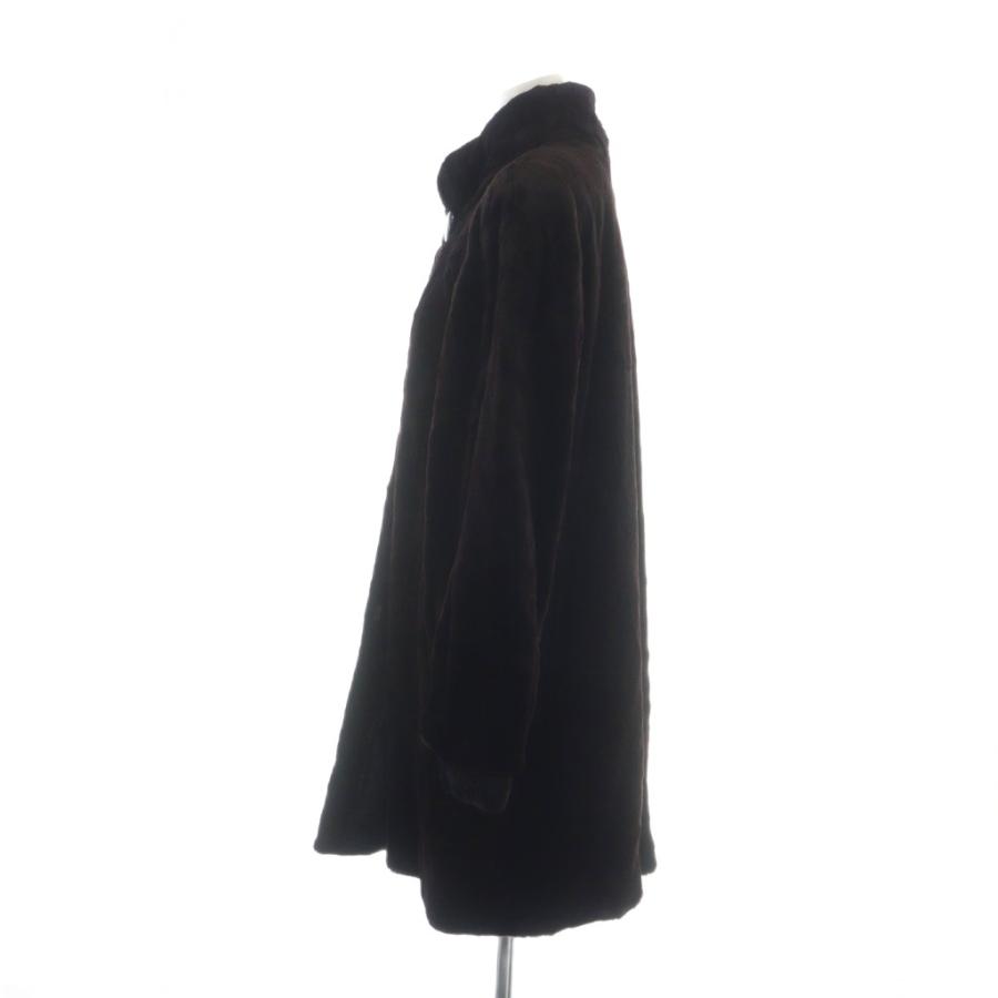 サガミンク SAGA MINK 銀サガ 毛皮コート シェアードミンクファー 長袖 総裏地 ミドル F 茶 ブラウン ■GY18 /MQ レディース_2
