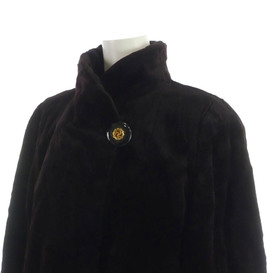 サガミンク SAGA MINK 銀サガ 毛皮コート シェアードミンクファー 長袖 総裏地 ミドル F 茶 ブラウン ■GY18 /MQ レディース_4