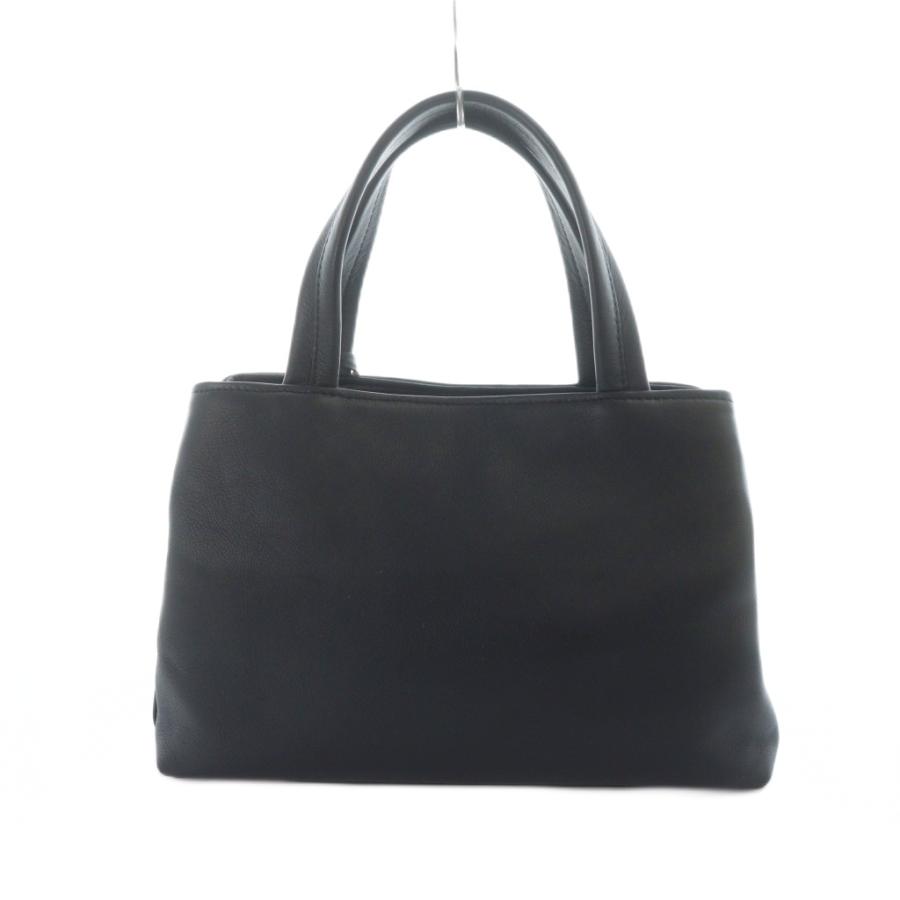 ダックス DAKS ハンドバッグ ミニトート レザー ロゴ 黒 ブラック