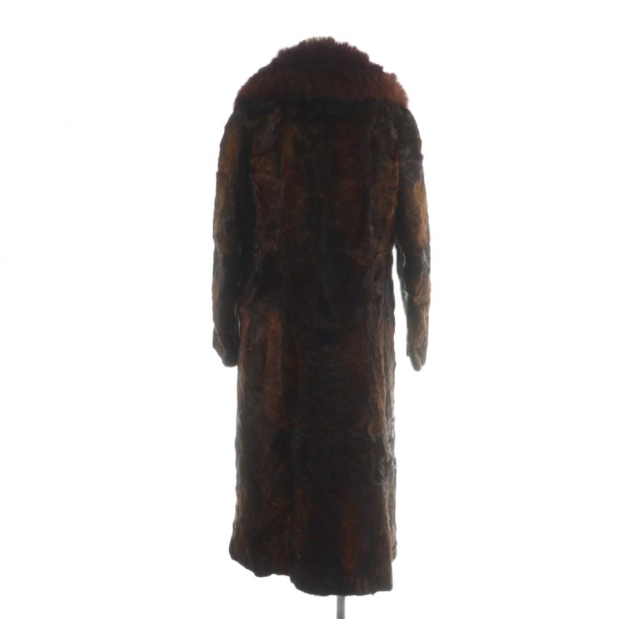 ノーブランド品 毛皮コート ロング 長袖 総裏地 ミンクファー