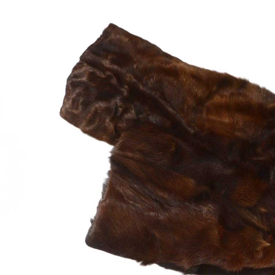 ノーブランド品 毛皮コート ロング 長袖 総裏地 ミンクファー