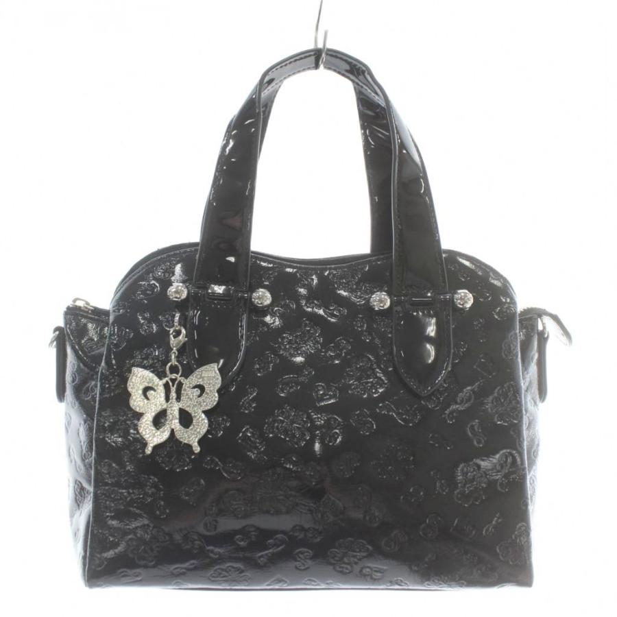 ANNA SUI（アナスイ） ハンドバッグ エナメル 蝶々 型押し 総柄