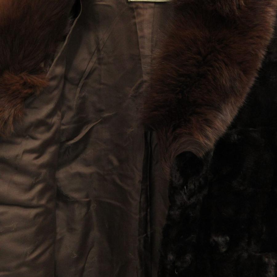 ニナリッチ NINA RICCI ラムファーコート 毛皮 ロング 衿フォックス