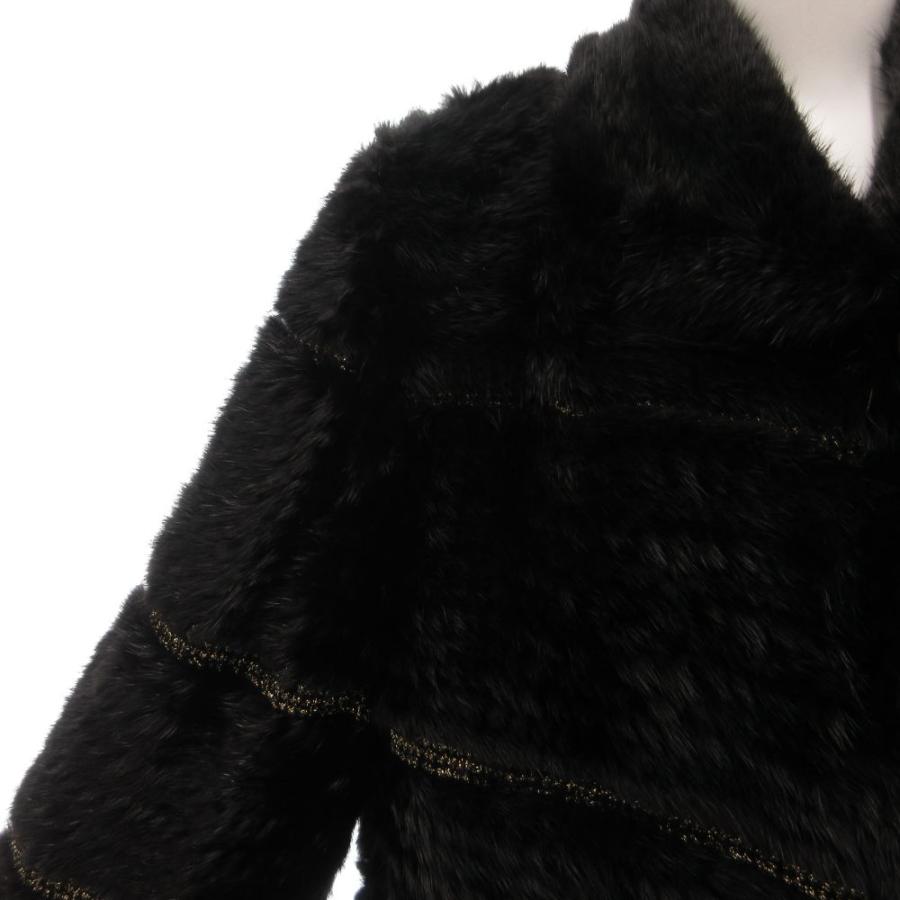 チエ CHIE ファーコート 毛皮 ラビットファー ショート丈 黒 ブラック