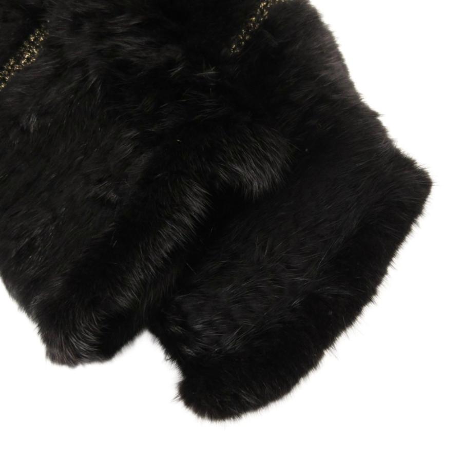 【中古】ノーブランド ファーコート 毛皮 ミンクファー ショート丈 13 黒 ブラック /AE ■GY11 レディース チエ CHIE ファーコート 毛皮 ラビットファー ショート丈 黒 ブラック