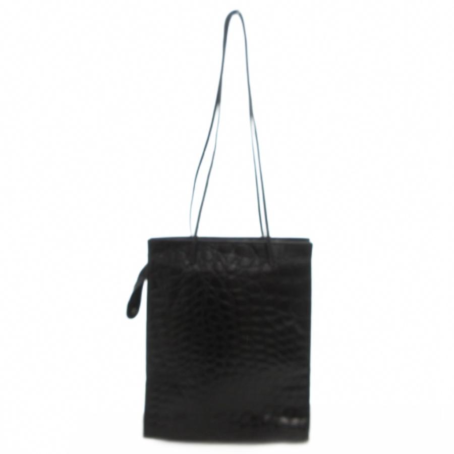 FURLA（フルラ） トートバッグ 肩掛け 黒 ブラック クロコダイル型押し