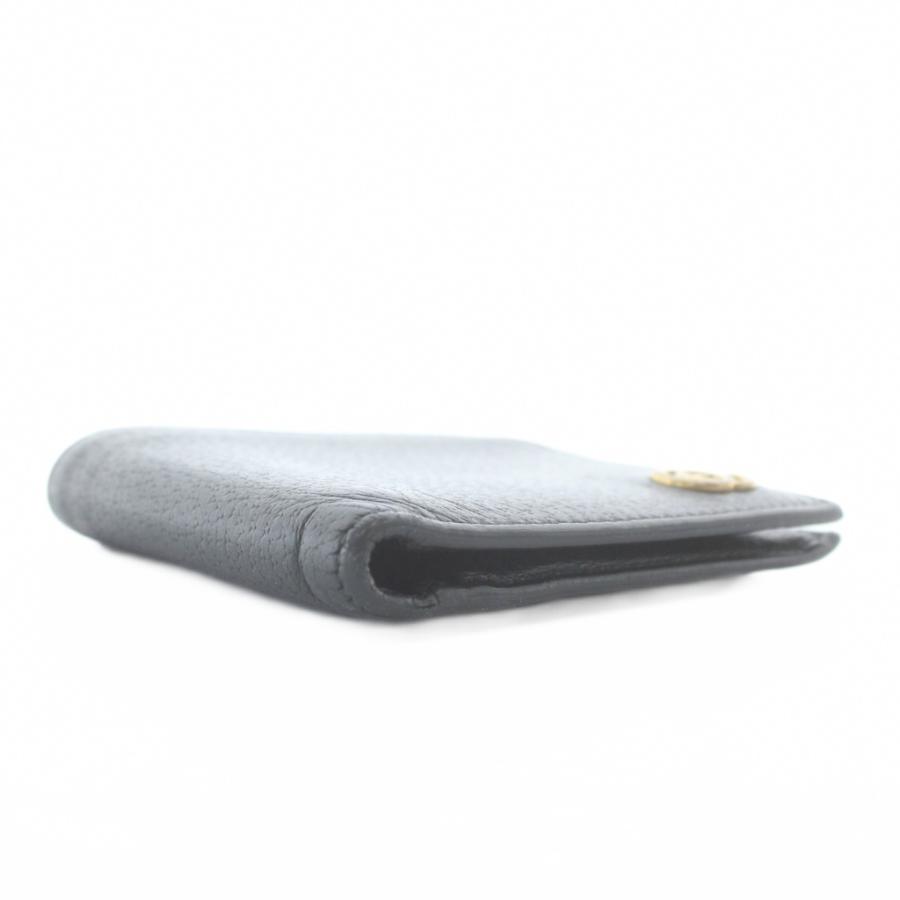 グッチ マーモント レザー シボ革 2つ折り 財布 ウォレット ブラック グッチ日本限定 GGマーモント 二つ折り財布 レザー コンパクト