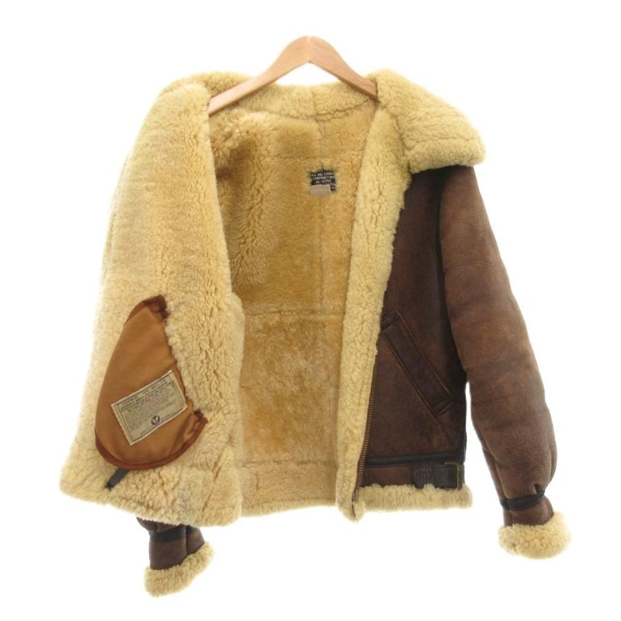 AVREX USA フライトジャケット ブラウン　ムートンジャケット　38 AVIREX（アヴィレックス） 本革 B-3ジャケット ムートンジャケット