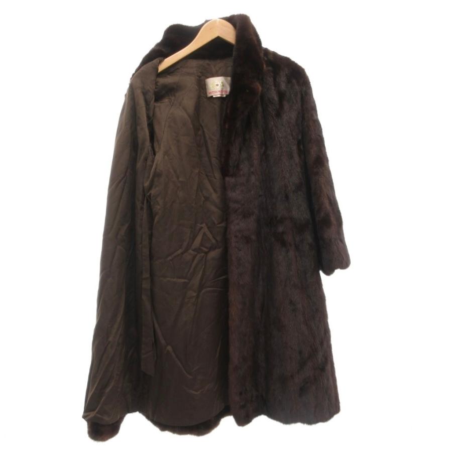 ミツコシ MITSUKOSHI ファーコート M 毛皮 ミンクファー ロング丈