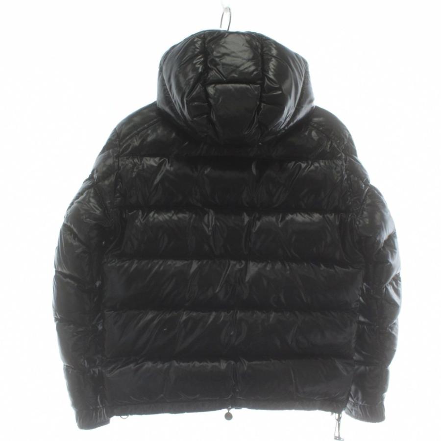 5 MONCLER MAYA ロゴワッペン フーデット ダウンジャケットブラック MONCLER（モンクレール） マヤ MAYA ダウンジャケット アウター