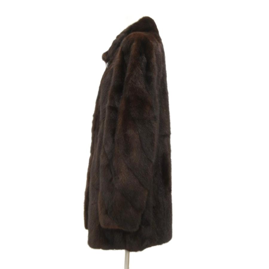 エンバ EMBA ファーコート 毛皮 スカンブラックミンク M 茶 ブラウン